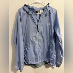 The North Face Women’s Blue Lightweight Hooded Windbreaker Jacket Size L